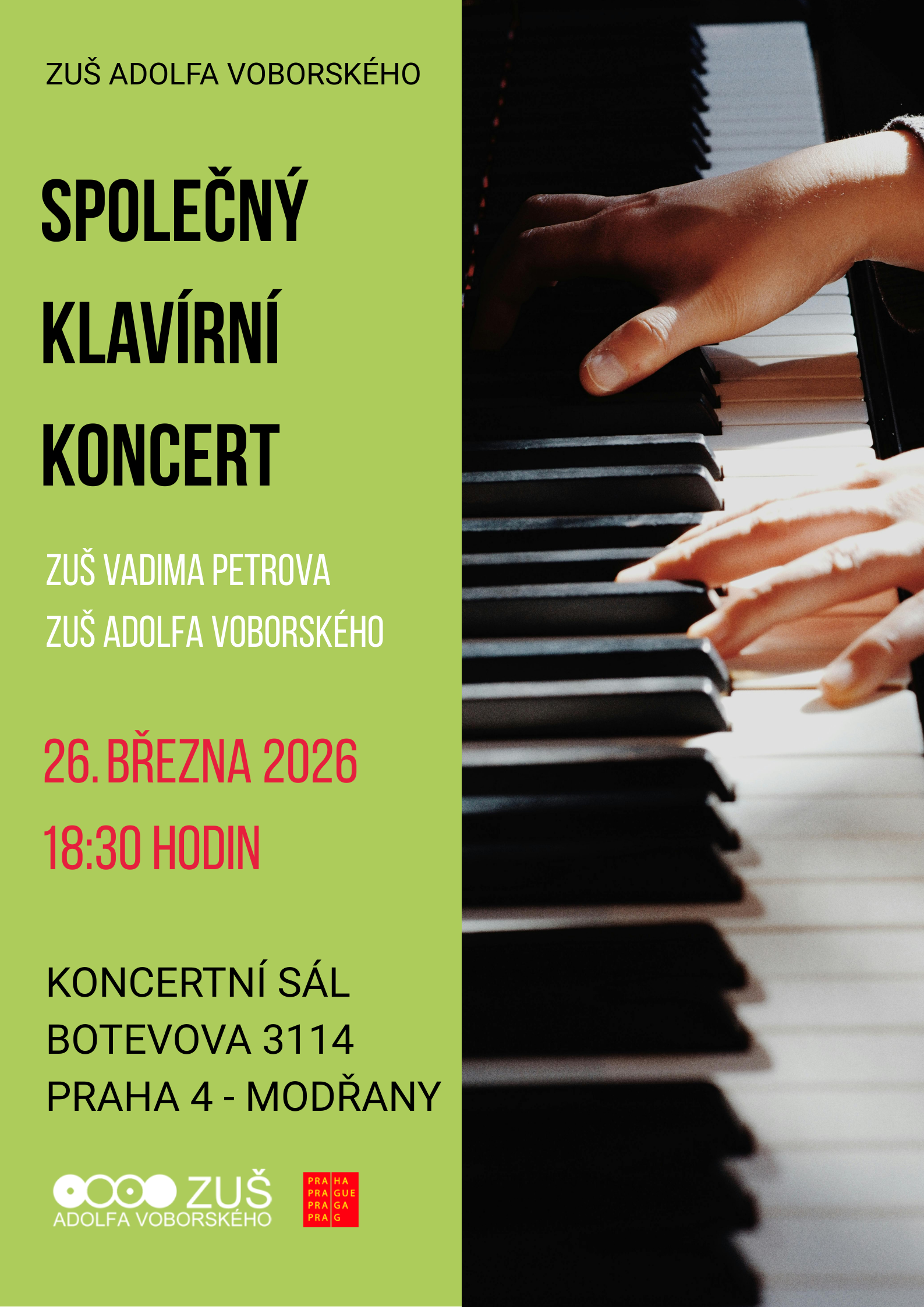 Společný klavírní koncert se ZUŠ Vadima Petrova  - 26. 3. 2026 - 18:30 hodin